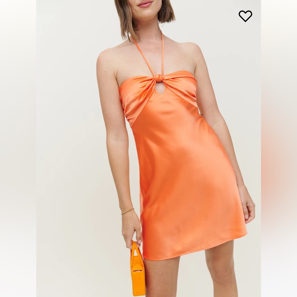 Reformation Sorrentine Silk Dress Tangerine - Size 2